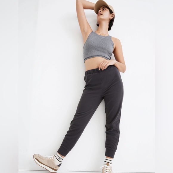 Madewell MWL Fleecelayer Slim Joggers in Black - Picture 1 of 12
